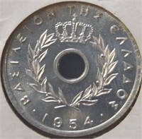 Uncirculated 1954 Greek coin