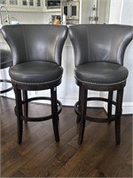 2pc Jason Furniture Co. Leather Barstools