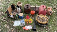 GAS CANS- FUNNELS-OIL COLLECTION PANS
