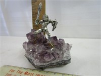 Pewter Knight on a Mineral