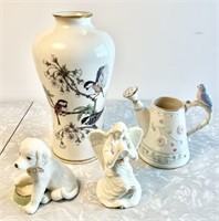 4 Lenox porcelain vases and figures