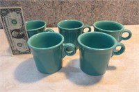 5pc. FIESTA Turqoise Coffee Mug SET Modern