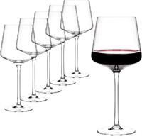 Luxbe - Crystal Wine Glasses, Set 6, 450 ml - Smal
