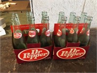 Lot of 2 Vintage Dr Pepper 6 pack bottles