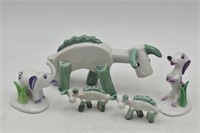 Porcelain Dog & Elephant Figurines- Germany, Also