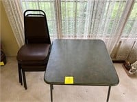 card table w/ 4 straight chairs