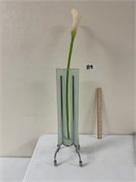 Glass Wedge Vase 18" H x 4" W