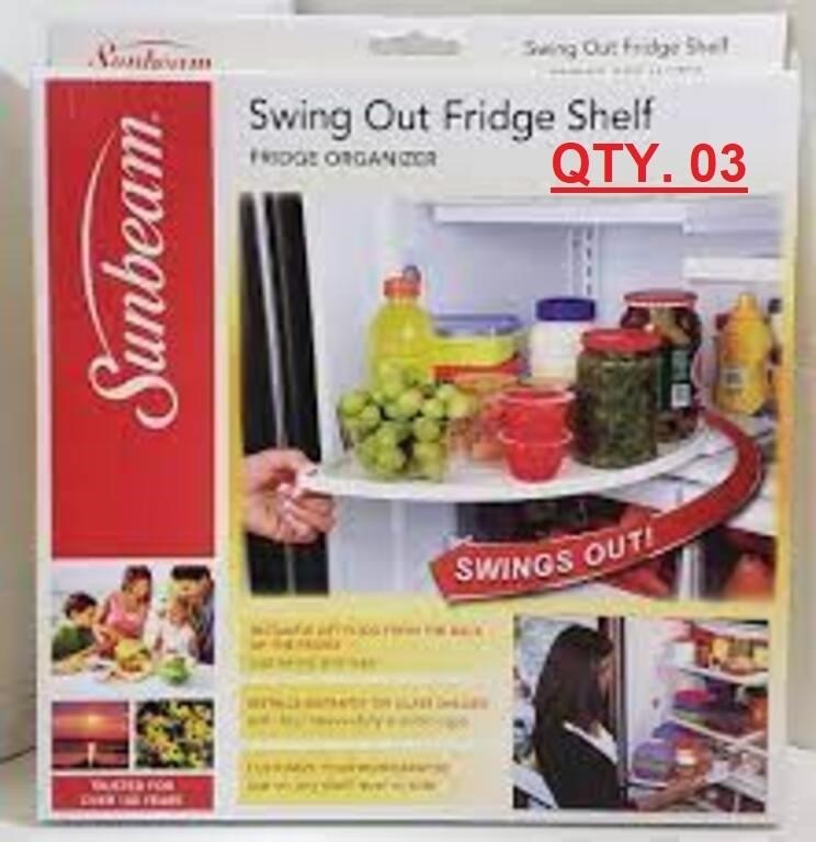 New-Sunbeam Swing Out Fridge Shelf Organizer QTY.3