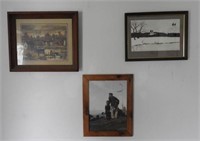 Lot #1896 - (3) Miscellaneous framed prints: