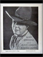 1990 REPRINT OF ROPE SPINNING W/ HOOT GIBSON