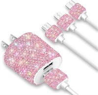 Bling USB Wall Charger with Charging Cable,Fast