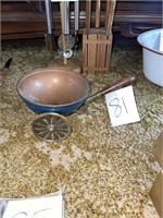 unique metal wagon wheelbarrow serving dish