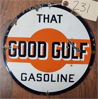 "Good Gulf" Single-Sided Enameled Metal Sign