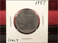 1957 Italy 100 Lira Coin
