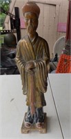 Hand Painted Asian Figurine Circa WW2 13" Tall