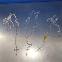 (3) Crystal Rosaries