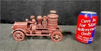 Cast Iron Red Fire Truck Toy