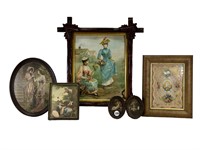 Lot of 5 Framed Antique Pictures