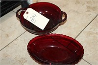 Beautiful red glass bowls