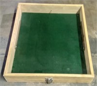 (E) Wooden Display Case approximately 25" X 21.