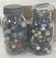 2 - Quart Jars of Marbles