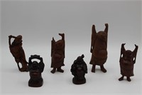 Miniature Wood Carved Buddha Statues