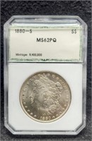 1880-S Slab Morgan Silver Dollar PCI MS62 PQ