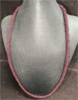 Vintage Long Garnet Necklace