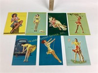 (7) 1940s pinup girl lithograph prints Howard