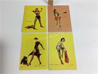 (4) Gil Elvgren pinup girl lithograph prints