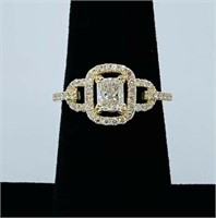$7000 Custom 14k Yellow Gold 1.07cts Diamond Ring