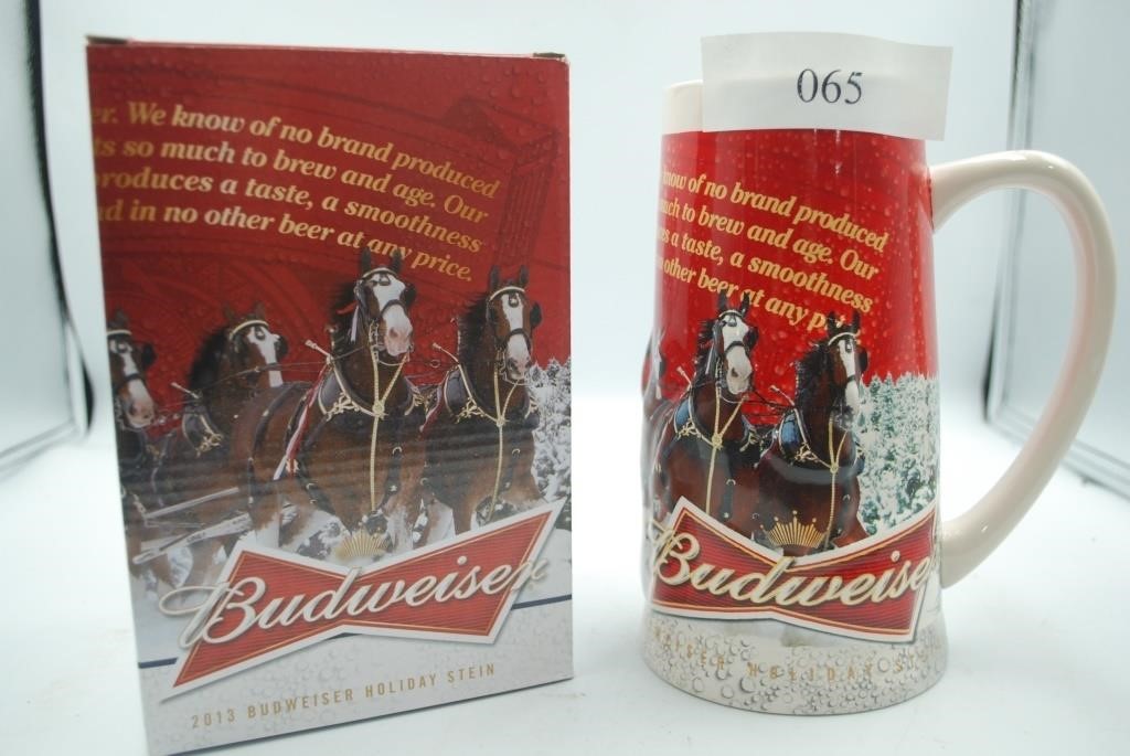 Budweiser, Miller, Coke Steins