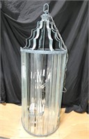 Extra Large Art Deco Glass 12 Light Chandelier