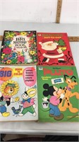 4 vintage coloring books, includes Santa and