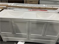60 IN WHITE SINK BASE WITH COUNTER TOP