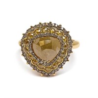 14K Gold Cocktail Ring with 3.00 Cttw Yellow Rose