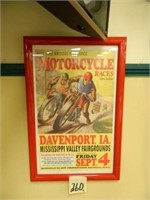 Davenport IA. Motorcycle Framed Poster (22x14")