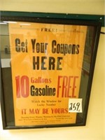 Framed Free Gas Coupon (22x14")