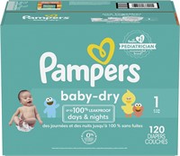 Pampers Baby Dry Diapers Size 1 120 Count