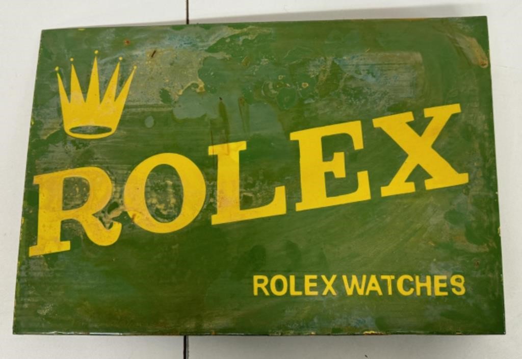 ANTIQUE PORCELAIN ROLEX WATCHES LARGE SIGN