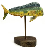 Wooden Mahi Dolphin on Stand