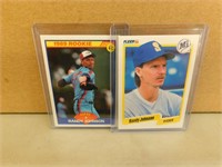 Randy Johnson RC's - Lot of 2 baseball cards
