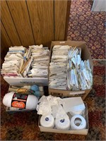 Boxes of vintage patterns and crochet cotton