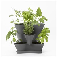 FM7512  Mainstays 3 Tier Charcoal Resin Planter