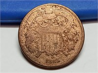 OF) 1865 Us two cent piece