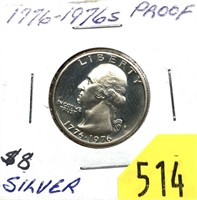 1976-S Proof quarter, silver