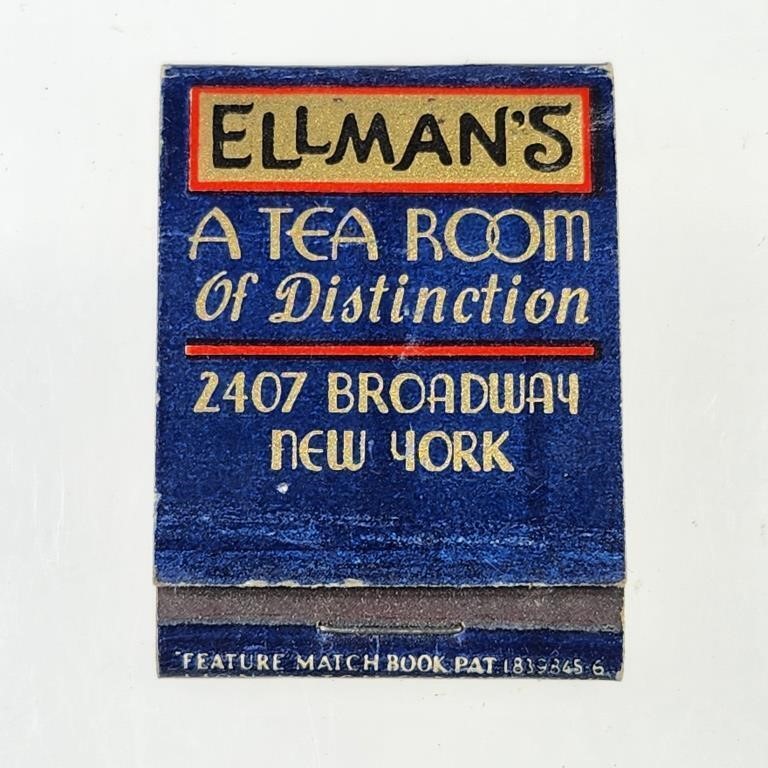 ELLMAN'S TEA ROOM FEATURE MATCHBOOK