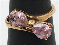 10k Gold Ring With Pink Stones