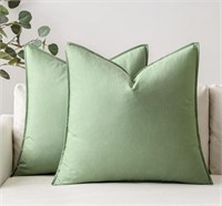 MIULEE Pack of 2 Sage Pillow Covers 45x45