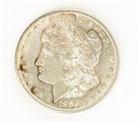 Coin 1880-S 8/7 Crossbar Morgan Silver Dollar-AU